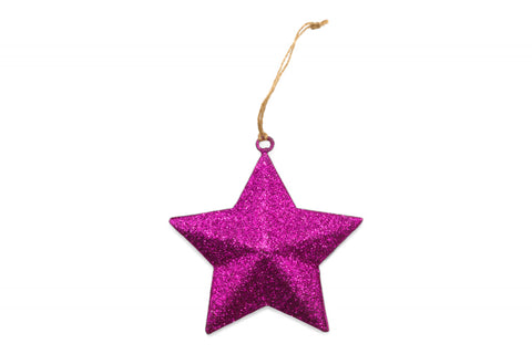 Metall Stern Anhänger Lila Glitter