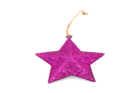 Metall Stern Anhänger Lila Glitter