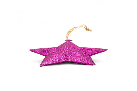 Metall Stern Anhänger Lila Glitter