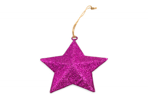 Metall Stern Anhänger Lila Glitter
