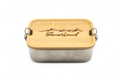 Die Edelstahl-Brotdose mit Bambusdeckel aus dem Sauerland