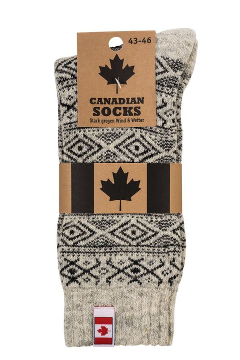 "Canadian Socks" THERMO-Wollsocken - Schwarz