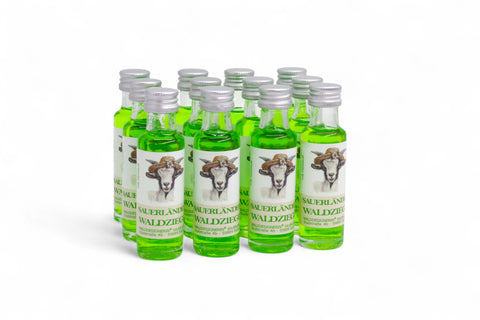 Entdecken Sie den Geschmack des Sauerlands in einer Flasche! Die Sauerländer Waldziege ist unser spritziger Waldmeisterlikör, der Sie mit jedem Schluck in die grünen Wälder des Sauerlands entführt.