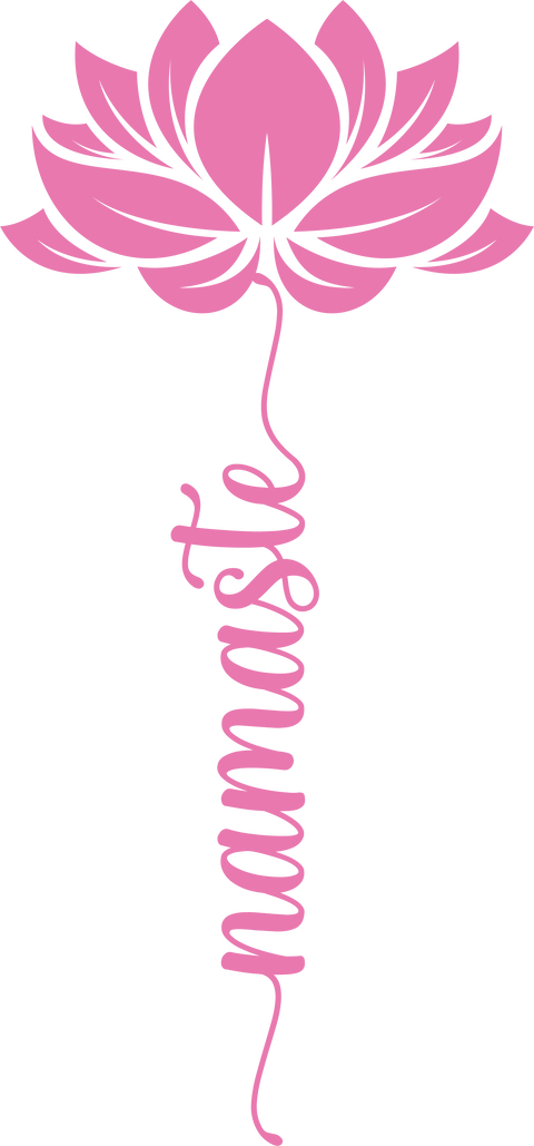 Damen T-Shirt - "YOGA PINK LOTUS NAMASTE" - 100 % Baumwolle