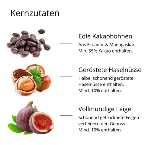 Zartbitter Schokolade mit Haselnuss & Feige (90g) Madame Cheri