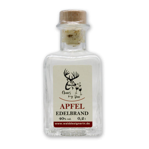 Apfel Edelbrand in 200 ml Designer Edelglasflasche
