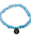 Kristallperlen Armband - Himmelblau-Pearl glitzernd mit Hirschkopf / Geweih - WALDDESIGNERIN®