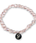 Kristallperlen Armband - Rosé-Pearl-Clear glitzernd mit Hirschkopf / Geweih - WALDDESIGNERIN®