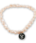 Kristallperlen Armband - Rosé-Pearl-Natural glitzernd mit Hirschkopf / Geweih - WALDDESIGNERIN®