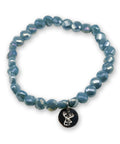 Kristallperlen Armband - Grünblau-Pearl glitzernd mit Hirschkopf / Geweih - WALDDESIGNERIN®
