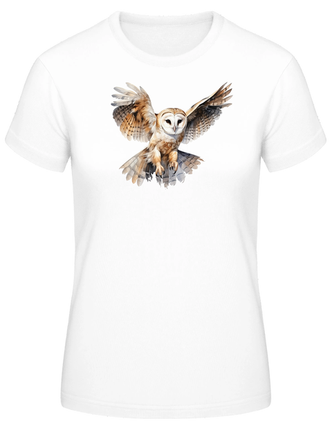 Damen T-Shirt aus 100 % Baumwolle mit Eule aus dem Sauerland