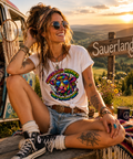 Damen T-Shirt - "Sauerland Hippies - Only the good Vibes" - 100 % Baumwolle