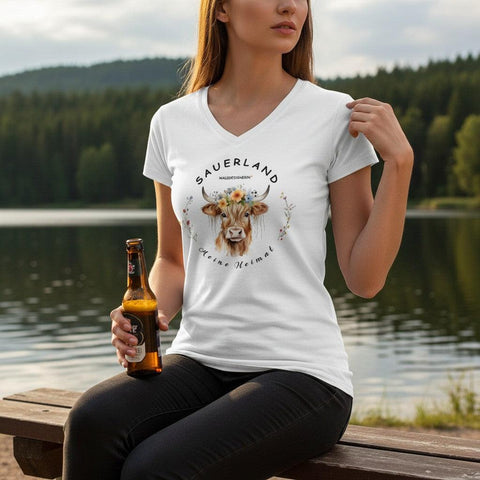 Damen_T-Shirt_Sauerland_V_Ausschnitt_08 - WALDDESIGNERIN®