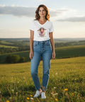 Damen_T-Shirt_Schaf_V_Ausschnit-05 - WALDDESIGNERIN®