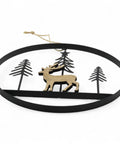 Deko-Anhänger mit Hirsch und Tannen aus dem Sauerland