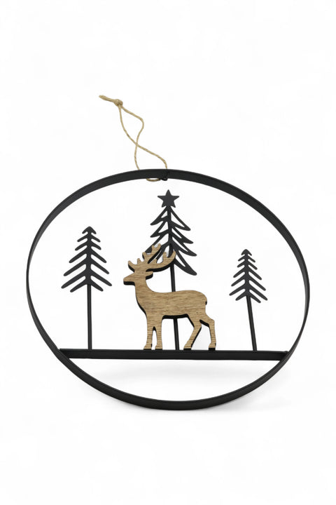 Deko-Anhänger mit Hirsch und Tannen aus dem Sauerland