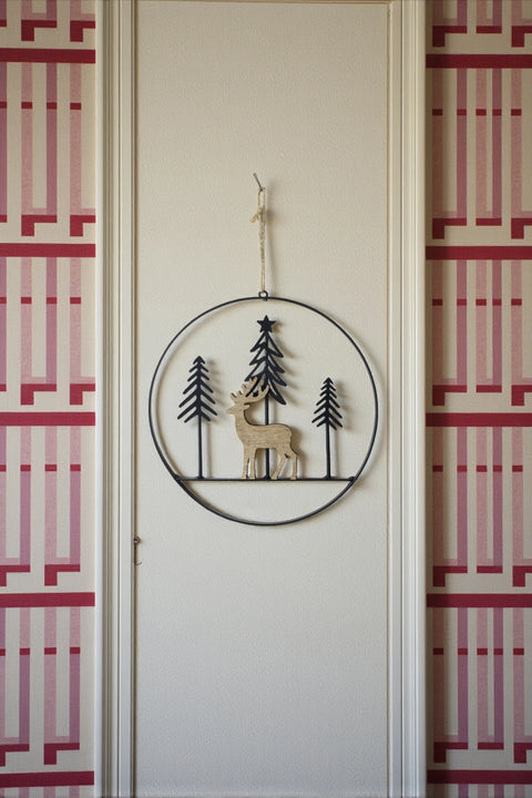 Deko-Anhänger mit Hirsch und Tannen aus dem Sauerland