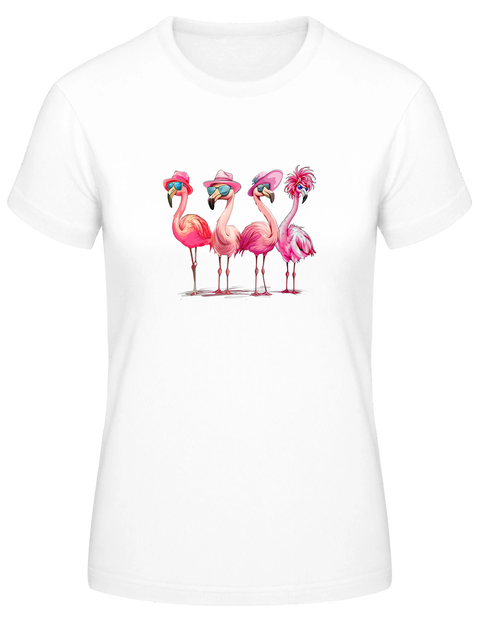 Damen T-Shirt - "Pink Flamingos" - 100 % Baumwolle