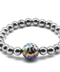 Perlenarmband Steel Ball Leo - Edelstahlperlen mit Leo-Kunststoffkugel