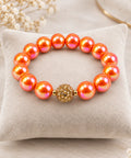 Perlenarmband in Orange mit Goldakzent – PEARLS®, Strahlend, modern & ausdrucksstark - WALDDESIGNERIN® 