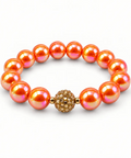 Perlenarmband in Orange mit Goldakzent – PEARLS®, Strahlend, modern & ausdrucksstark - WALDDESIGNERIN® 
