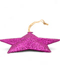 Metall Stern Anhänger Lila Glitter