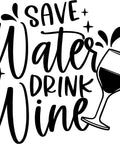Damen T-Shirt - "Save Water Drink Wine" - 100 % Baumwolle
