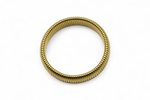 Eleganter elastischer Armreif aus Edelstahl, 14 Karat vergoldet