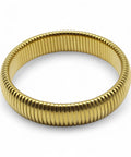 Eleganter elastischer Armreif aus Edelstahl, 14 Karat vergoldet