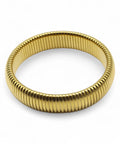 Eleganter elastischer Armreif aus Edelstahl, 14 Karat vergoldet