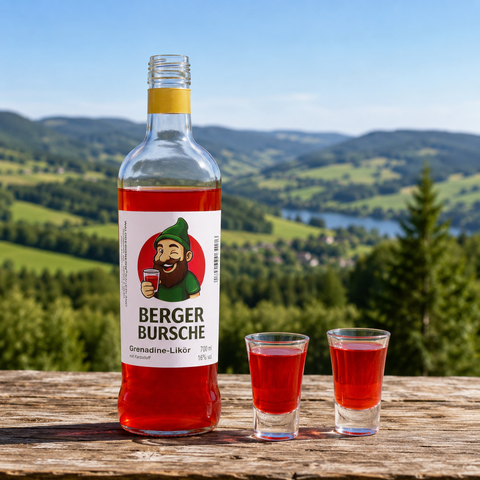 Berger Bursche Grenadine Likör - Aus dem Sauerland, für das Sauerland. Berge / Meschede