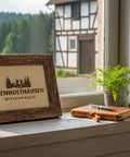 Bilderrahmen / Holzbild Wenholthausen gelasert mit Koordinaten