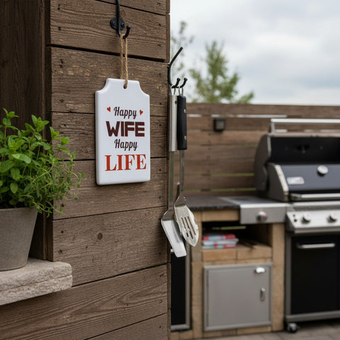 Anhänger / Schild - Happy Wife happy Life