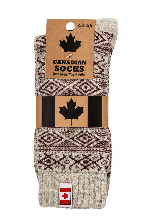 "Canadian Socks" THERMO Woll Socken - Bordeaux Rot