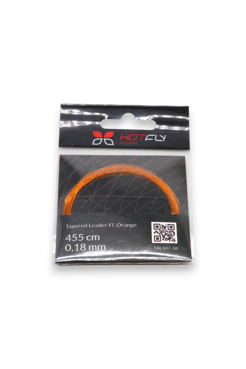 Knotenloses Fliegenvorfach verjüngt - FLUO ORANGE - 455 cm