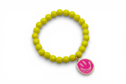 Perlenarmband Gelb mit Smiley - PEARLS® - Jetzt im Sauerland kaufen!