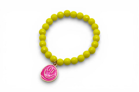 Perlenarmband Gelb mit Smiley - PEARLS® - Jetzt im Sauerland kaufen!