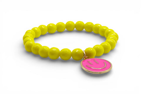 Perlenarmband Gelb mit Smiley - PEARLS® - Jetzt im Sauerland kaufen!