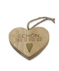 Deko-Herz aus Holz "Schön das es Dich gibt"