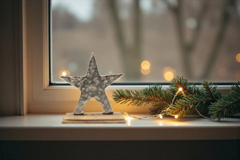 Weihnachts Deko Stern aus Aluminium & Holz