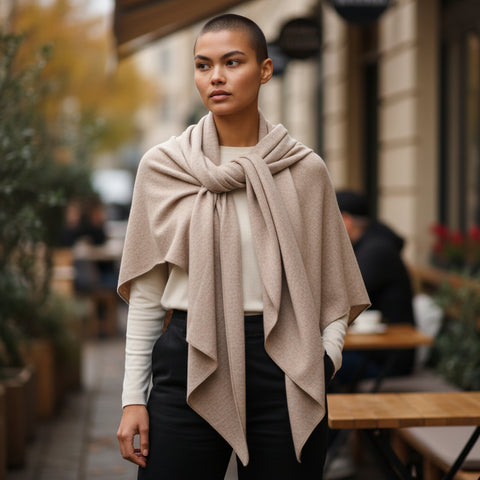 Schal / Dreieckstuch Beige – Handgefertigt im Sauerland - Jetzt kaufen!