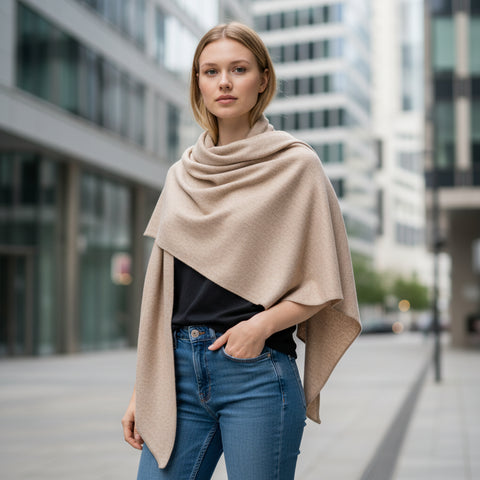 Schal / Dreieckstuch Beige – Handgefertigt im Sauerland - Jetzt kaufen!