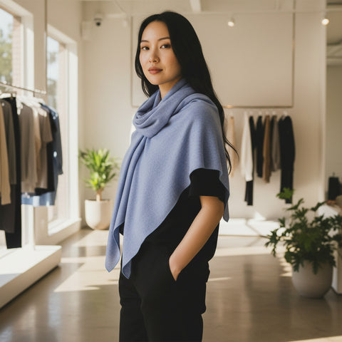 Schal / Dreieckstuch Hellblau – Handgefertigt im Sauerland - Jetzt kaufen!