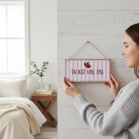 Anhänger / Metallschild - Du bist voll toll