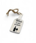 Flaschenanhänger aus Holz "Wein ist Poesie in Flaschen"