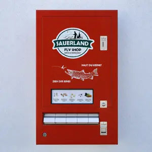 Fliegenautomat mit künstlichen Fliegen für Fliegenfischer in Eslohe / Wenholthausen – WALDDESIGNERIN®