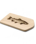 Buchenholz-Schneidebrettchen mit Bachforellen-Gravur - WALDDESIGNERIN®