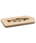 Buchenholz-Schneidebrettchen mit Bachforellen-Gravur - WALDDESIGNERIN®