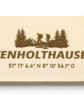 Frühstücksbrettchen Wenholthausen mit Koordinaten - Sauerland