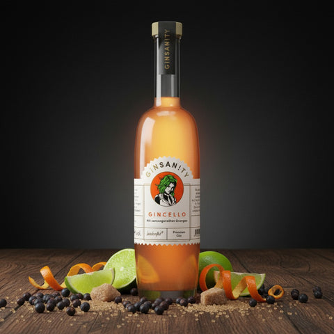 Feinster Orangen-Gin, hergestellt auf Basis unseres Premium Dry Gin “The Classic”. Gelagert mit sonnengereiften Orangen, verfeinert mit Rohrzucker. Feinbittere Note, nicht zu süß!